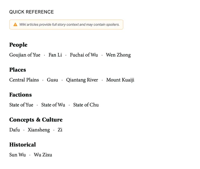 Quick reference for Sword of the Yue Maiden Chapter 2