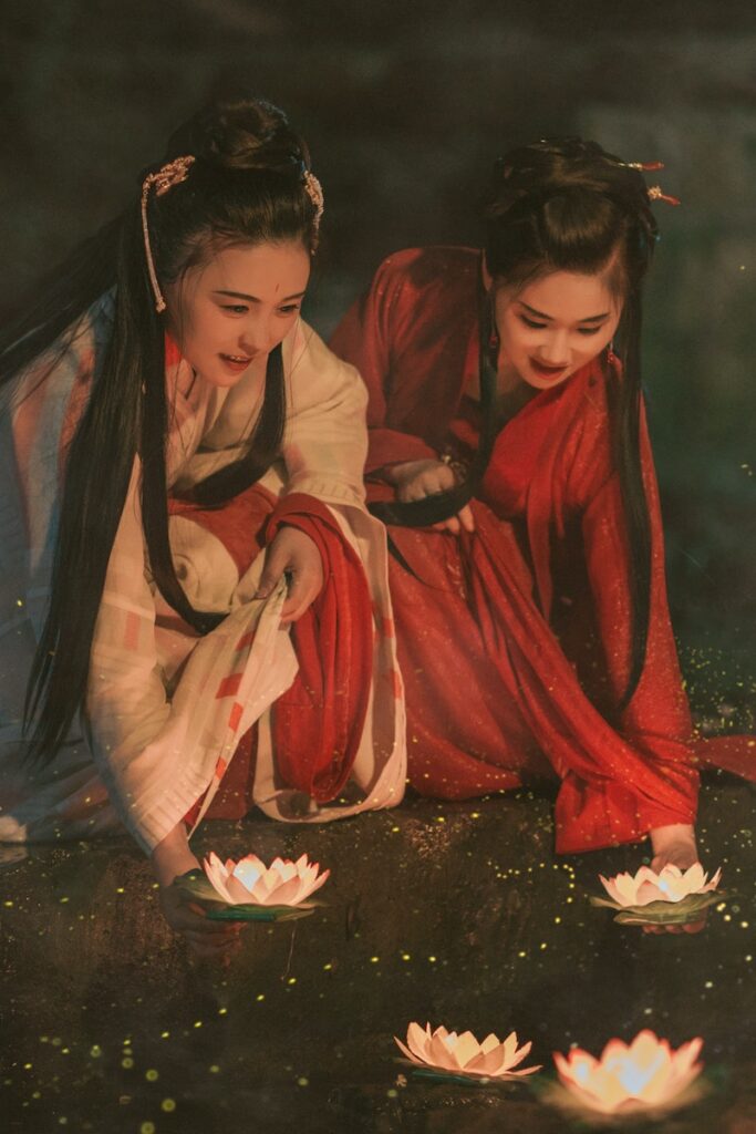 Wuxia ladies by the river.